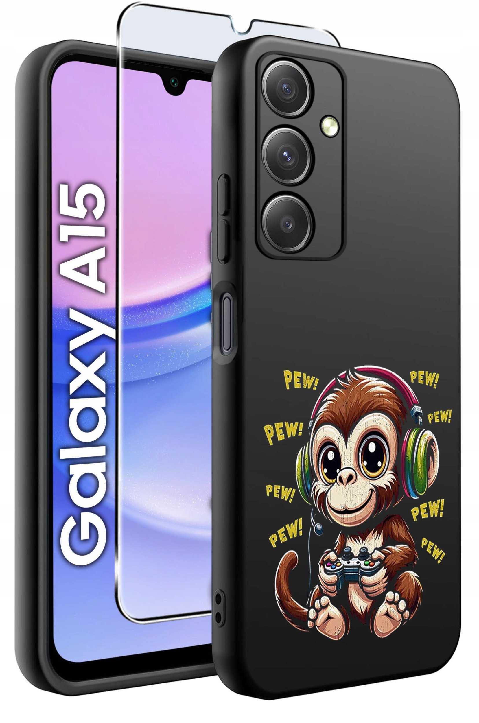 krainaGSM ETUI do Samsung A15 4G | 15 5G SILIKONOWE MATT CASE + SZKŁO 9H