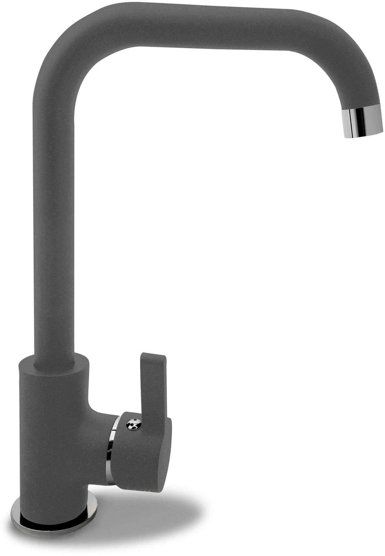 Pyramis Zlew. MIDO 76x44 1B 1D szary beton + bateria Silvio