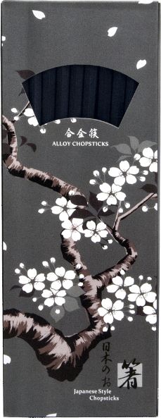 Emro Aziatica Zestaw czarnych pałeczek 22,5cm - 10 par uniwersalny