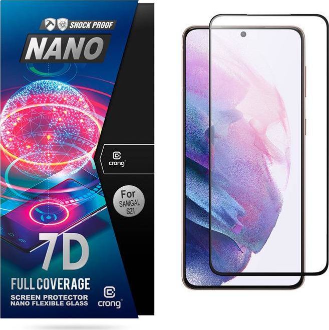Crong Crong 7D Nano Flexible Glass Niepękające szkło hybrydowe 9H na cały ekran Samsung Galaxy S21