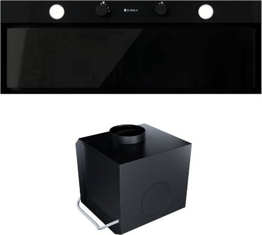 Okap Globalo Okap kuchenny Fluxime 90.1 Black + Turbina TW 2.1