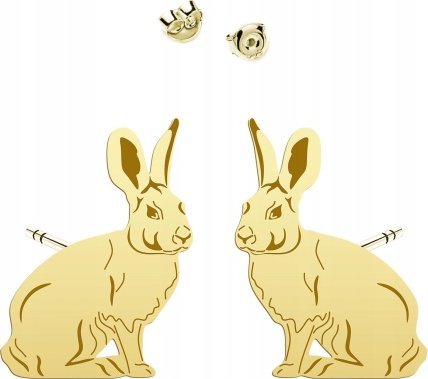 Radziszewska Jewellery Pozłacane Kolczyki z ZAJĄCEM DEDYKACJA