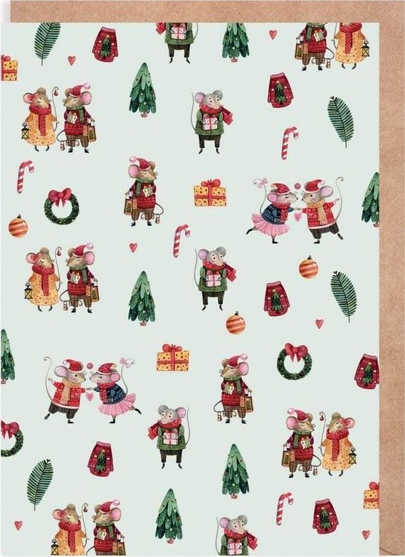 Cardie Kartka Boże Narodzenie Myszki, eko koperta K142