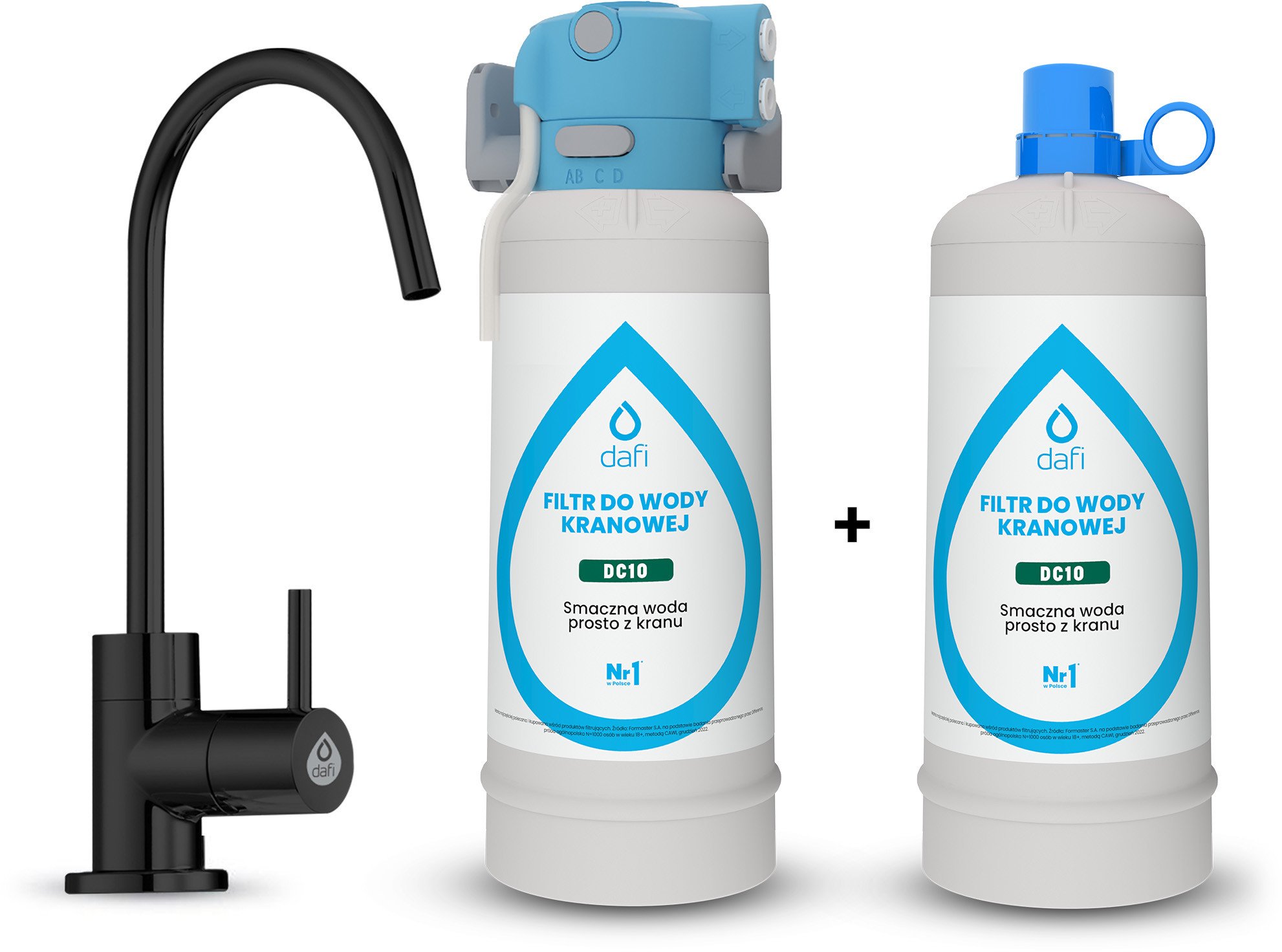 System filtrujący Dafi FLOW COMFORT 2x Filtr DC10 + kran ALTO czarny