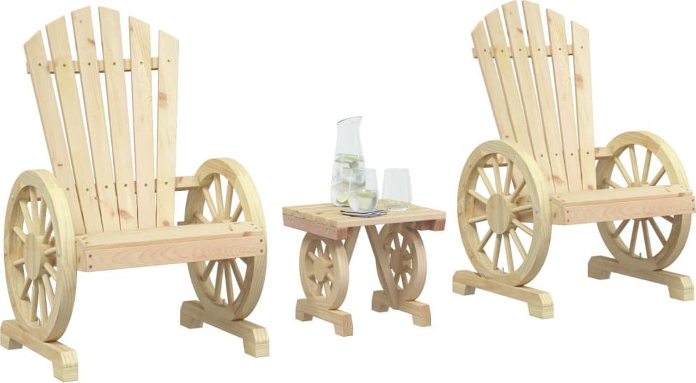 vidaXL 3-cz. zestaw mebli ogrodowych, lite drewno jodłowe