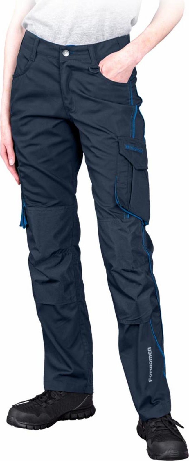 R.E.I.S. LH-FWN-T - Spodnie ochronne do pasa FORWOMEN wykonane z materiału typu canvas - granatowo-niebieski 50