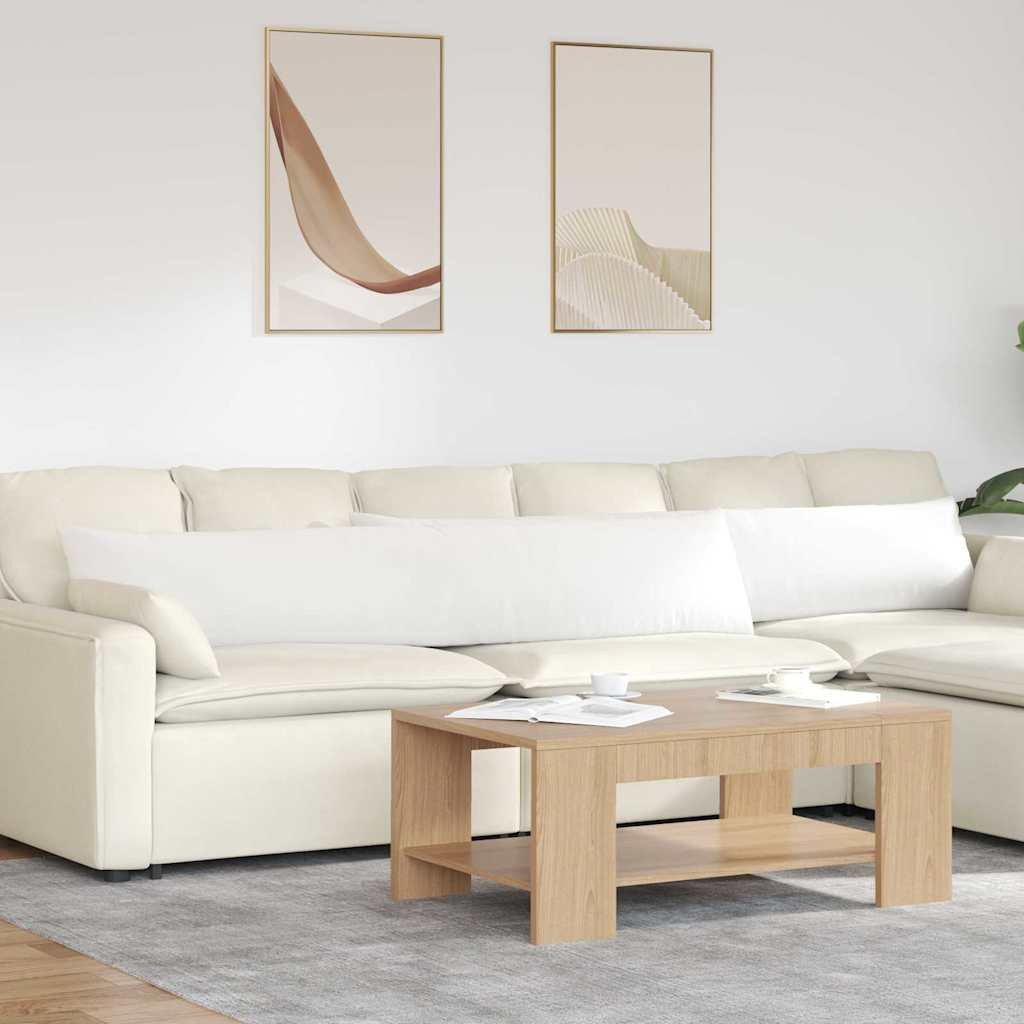 vidaXL Poduszki na sofę 2 pcs Biały 200 x 40 cm tkanina