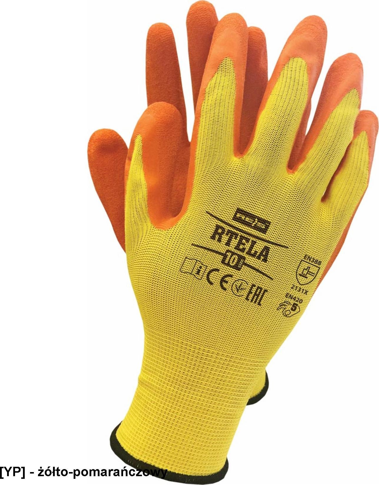 R.E.I.S. RTELA - rękawice ochronne - ŻÓŁTO-POMARAŃCZOWY 9