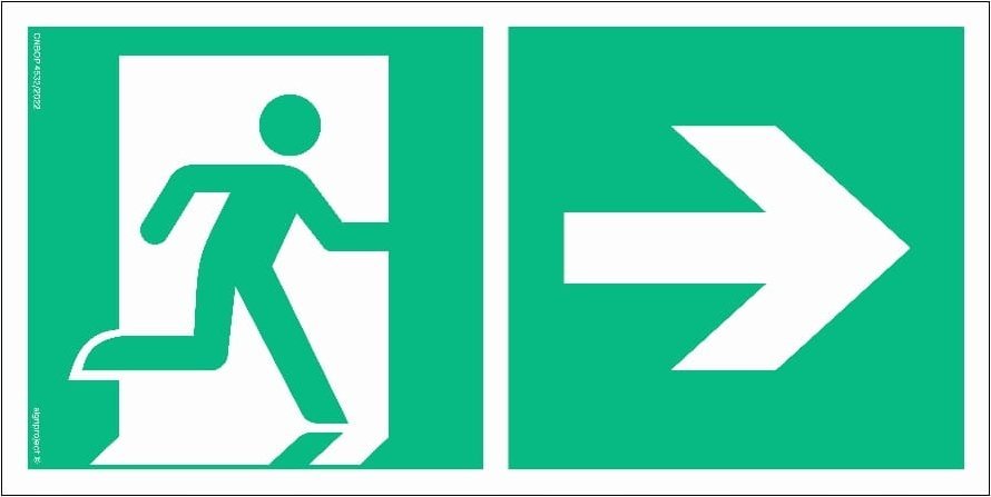 Mój dom Kierunek Do Wyjścia Ewakuacyjnego W Prawo 300X150 Libres Polska Sp Sgp-Ae097_300X150_Ps 5904937004597