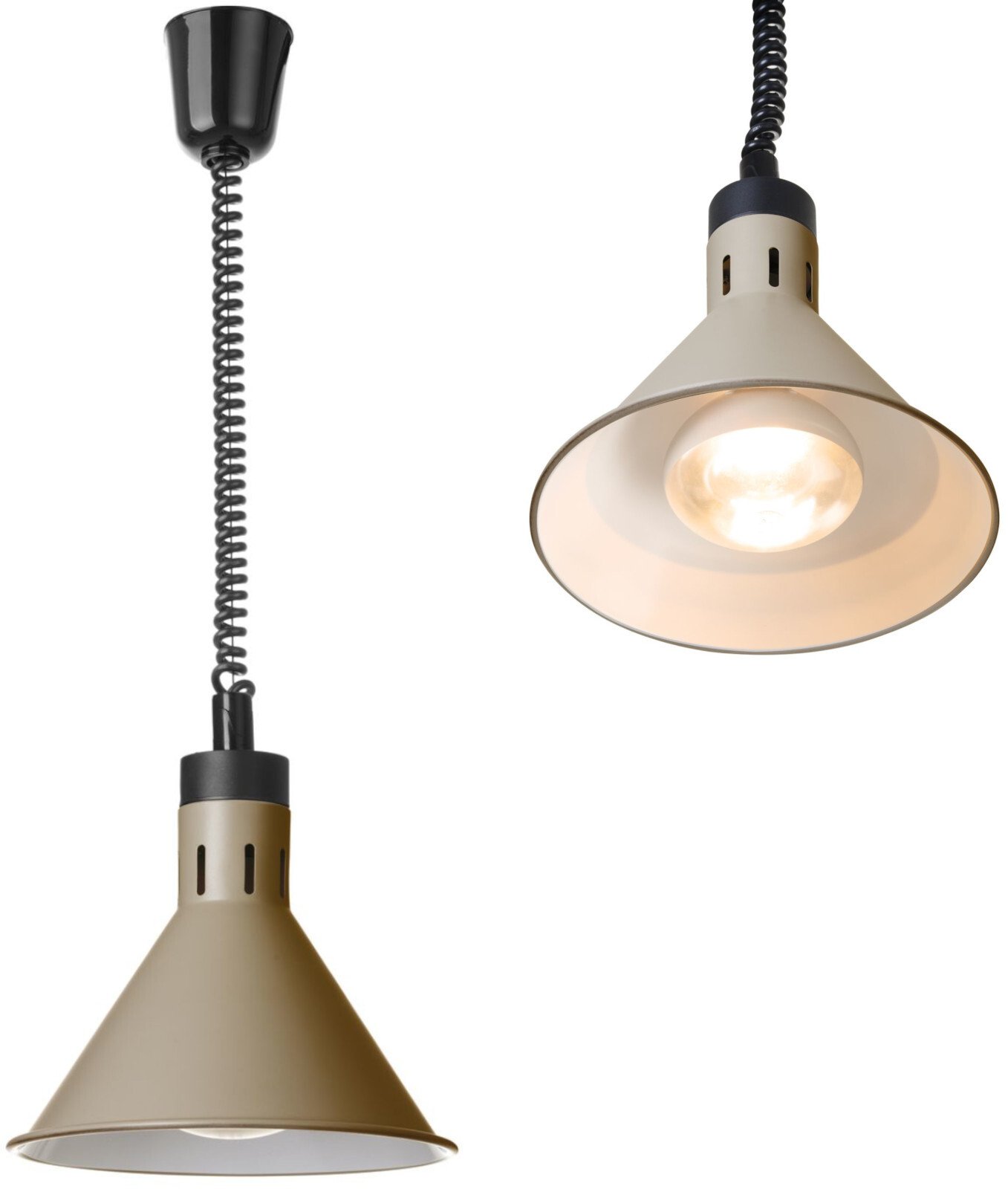 Hendi Lampa do podgrzewania potraw wisząca stożkowa śr. 275 mm 250 W - beżowa