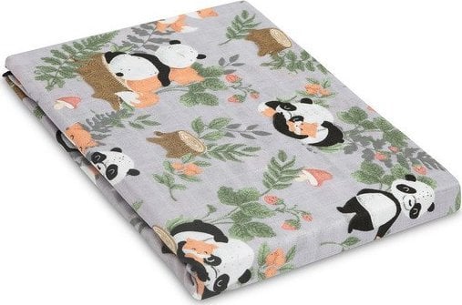 Sensillo OTULACZ MUŚLINOWY PANDA I LIS 120X120 CM
