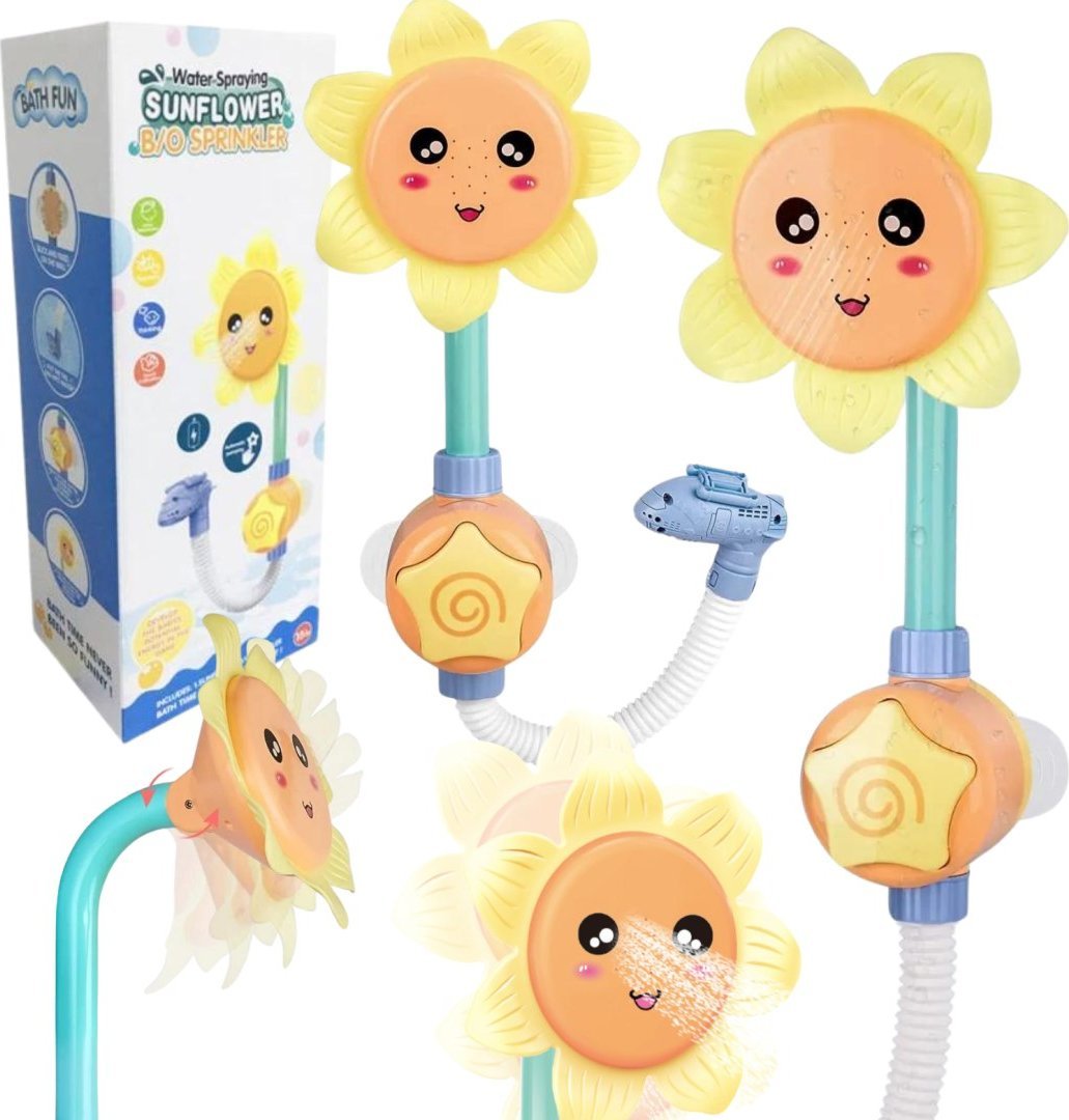 SŁUCHAWKA PRYSZNICOWA SŁONECZNIK ZABAWKA DO KĄPIELI NA PRZYSSAWKACH