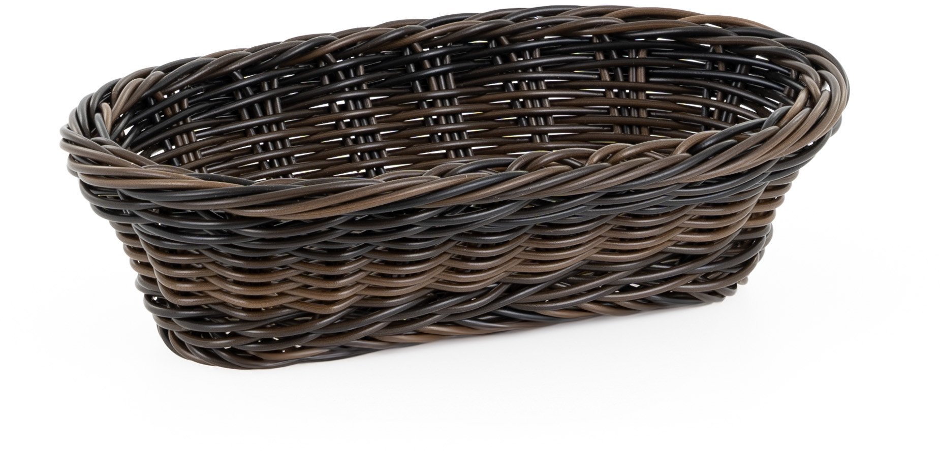 Koszyk owalny z polirattanu 225x130x55 mm, czarnobrązowy | TECHNICA, Gold Line