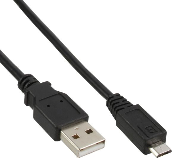 Kabel USB InLine USB-A - microUSB 0.3 m Czarny (31703)