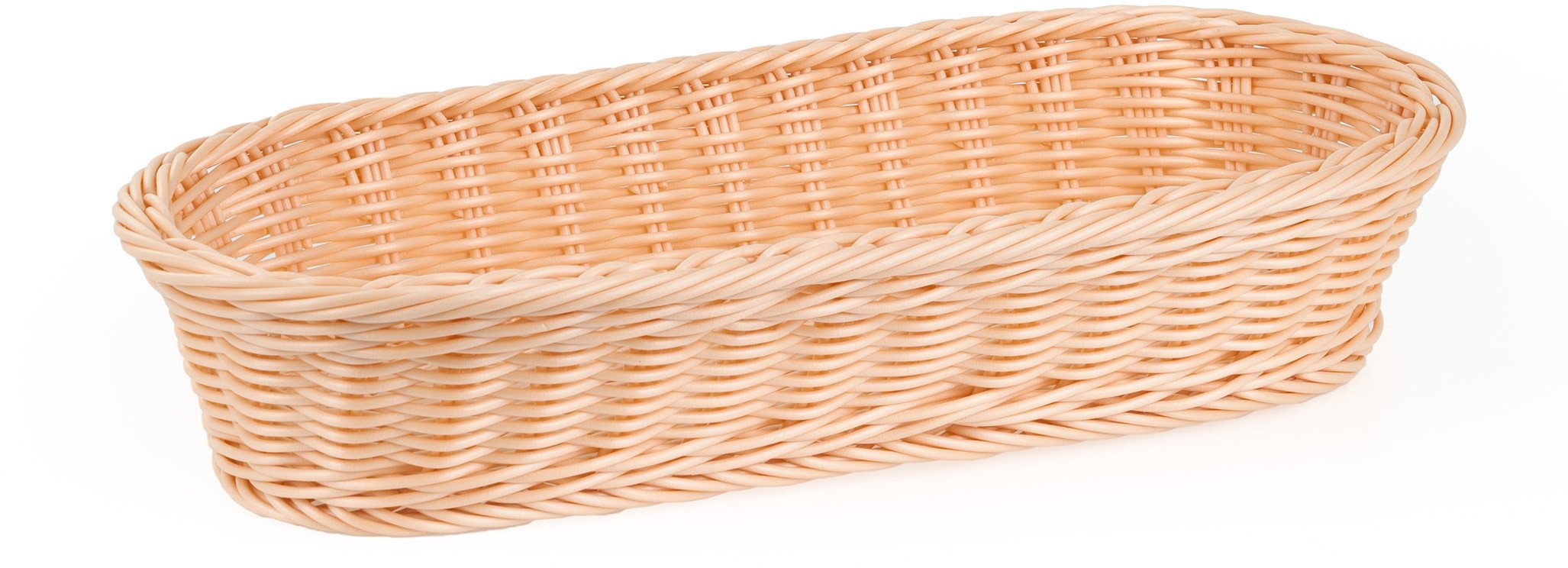 Koszyk owalny długi z polirattanu 375x150x70 mm, beżowy | TECHNICA, Gold Line