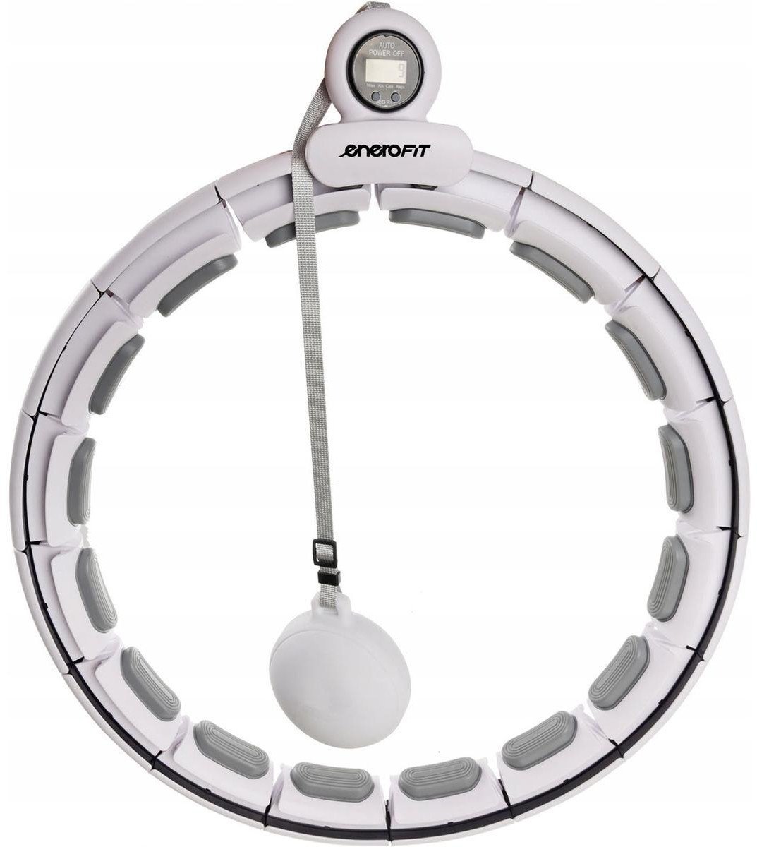 HULA HOP Z MASAŻEREM OBCIĄŻENIEM I LICZNIKIEM BIAŁO SZARY ENERO FIT