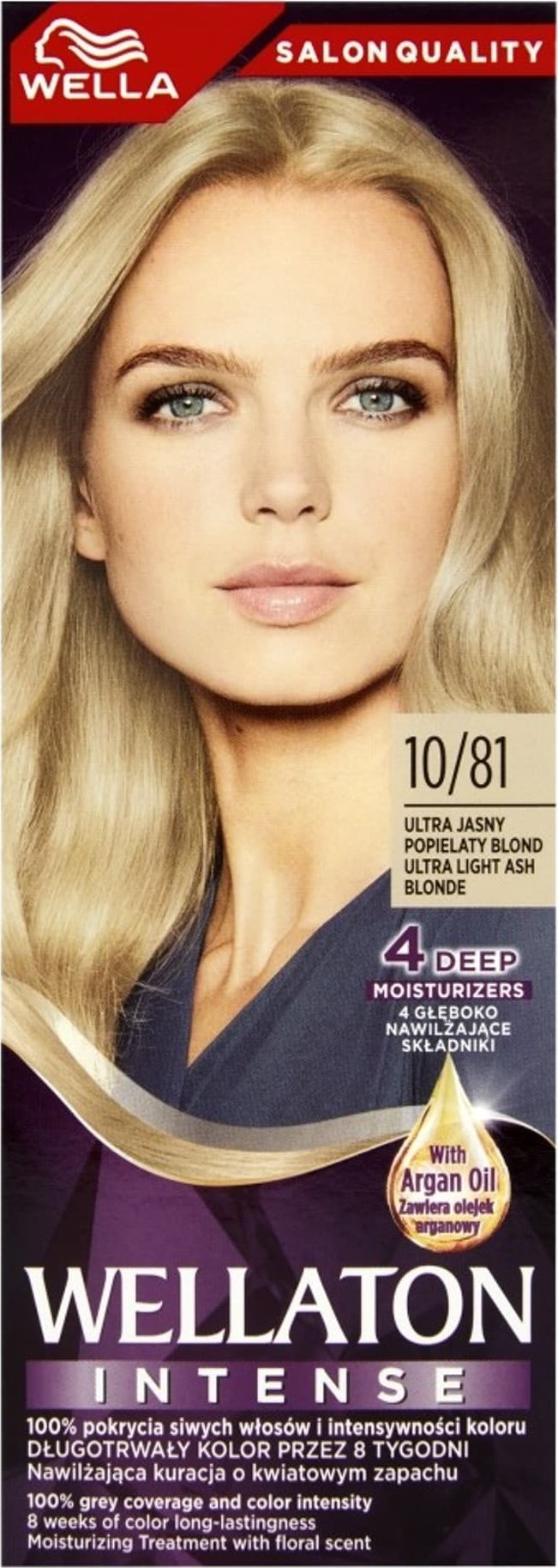 Wella WELLA Wellaton Intense Farba do włosów 10/81 - Ultra Jasny Popielaty Blond 1op.
