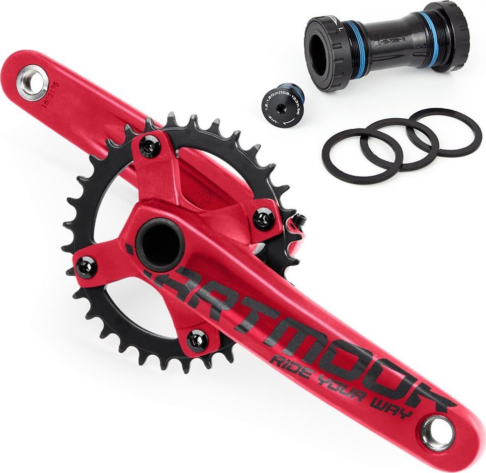 Dartmoor Mechanizm korbowy Dartmoor Rock v.2, narrow-wide 32T, z łożyskami, 175mm, czerwony mat