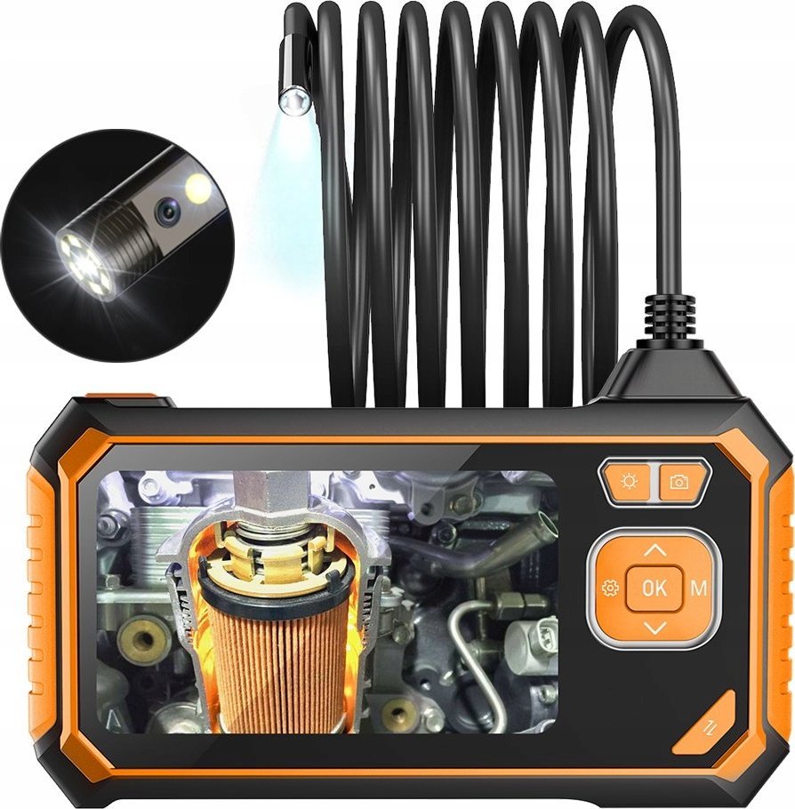 Benetech KAMERA INSPEKCYJNA ENDOSKOP PODZIELONY EKRAN 8 LED 32GB mSD IP67 5m 5.5mm