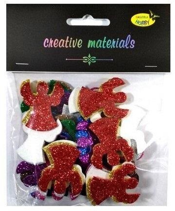 Party Deco Aniołki z brokatowej pianki kolorowe ok 50szt