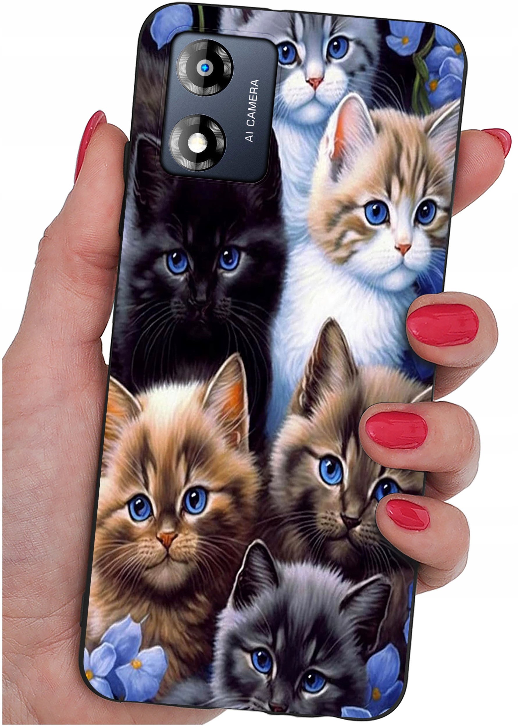 Etui do Motorola Moto E13 WZORY |SILIKONOWE MATT CASE + SZKŁO 9H