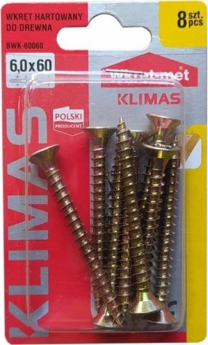 Wkręt-met Wkręty hartowane do drewna 6x60mm 8szt PZ3 złote