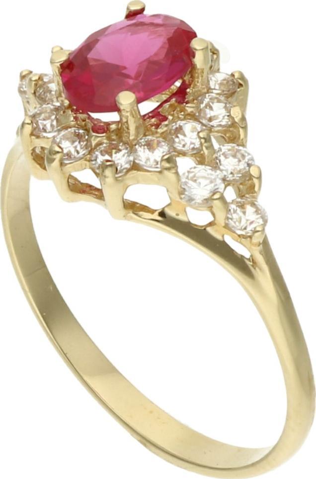 Rosanto Złoty pierścionek z czerwoną cyrkonią roz. 17 585 14k