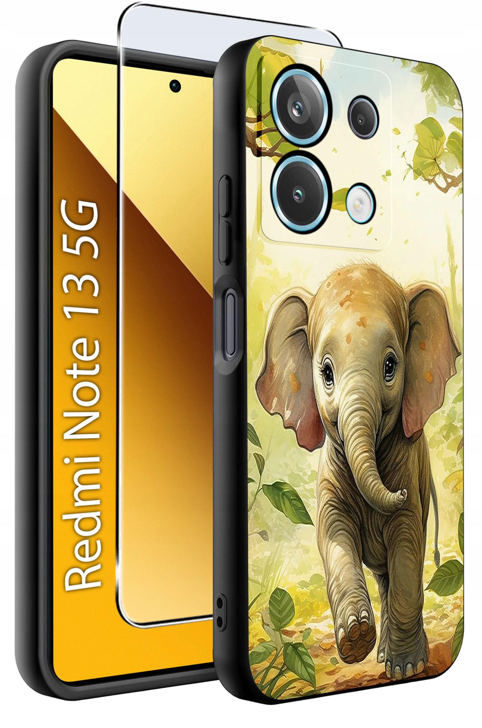 ETUI do Xiaomi Redmi Note 13 5G WZORY |SILIKONOWE MATT CASE +SZKŁO 9H