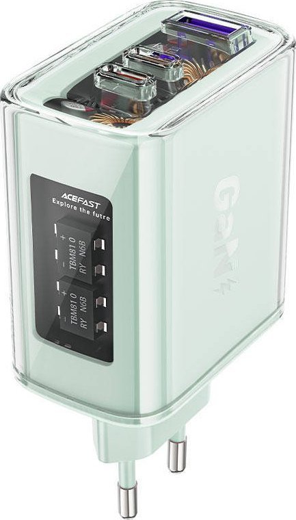 Ładowarka Acefast Ładowarka sieciowa A45, 2x USB-C,1xUSB-A, 65W PD (zielona)