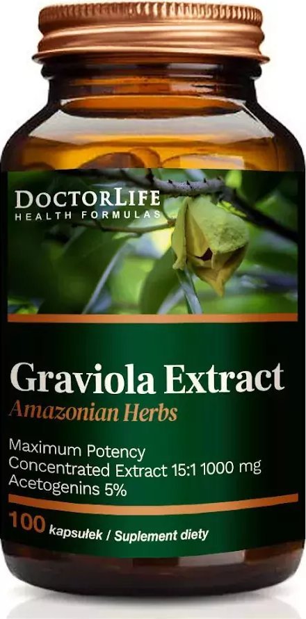 Doctor Life DOCTOR LIFE_Graviola Extract wyciąg z grawioli 4500mg suplement diety 90 kapsułek