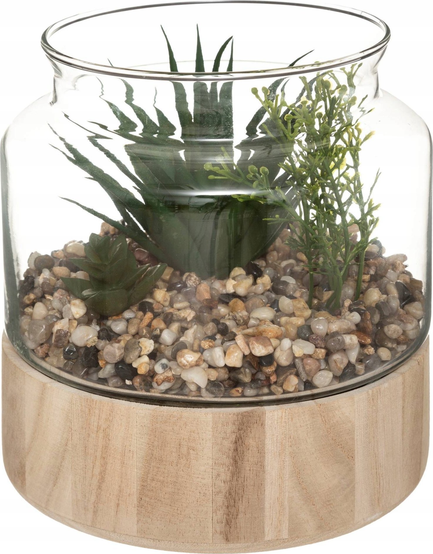 Atmosphera Sztuczne rośliny, wys. 17,5 cm, w szklanym terrarium na podstawie