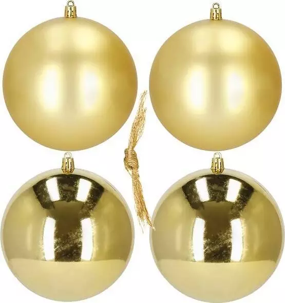Springos Bombki choinkowe 4 szt. ozdoby świąteczne zawieszki 12 cm złote UNIWERSALNY