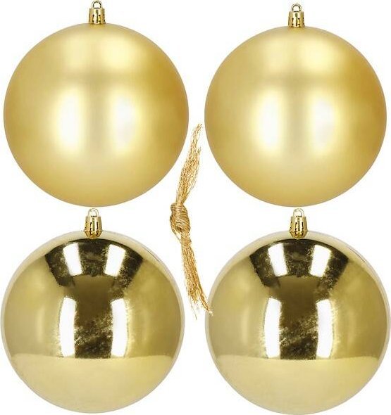 Springos Bombki choinkowe 4 szt. ozdoby świąteczne zawieszki 12 cm złote UNIWERSALNY