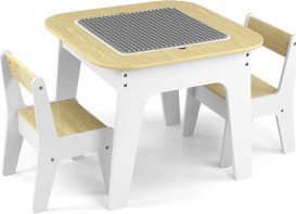 Milly Mally Zestaw mebli Olaf Blocks - Stolik i dwa krzesełka White