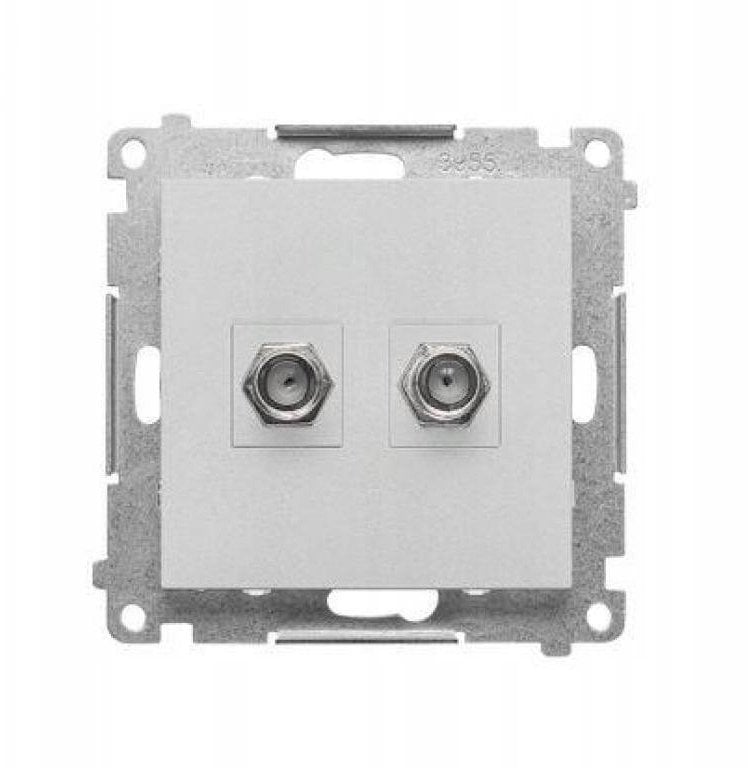 Kontakt-Simon Simon gniazdo antenowe typu F podwójne do instalacji indywidualnych aluminium mat TASF2.01/143