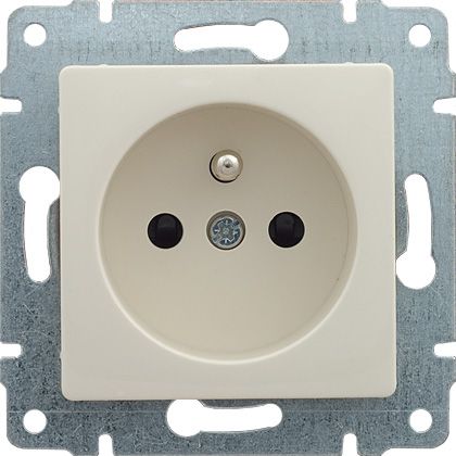 KOS Gniazdo pojedyncze Vena uziemienie przesłona 16A 250V kremowy (510334)