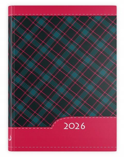 Terminarz 2026 B7 kratka czerwona