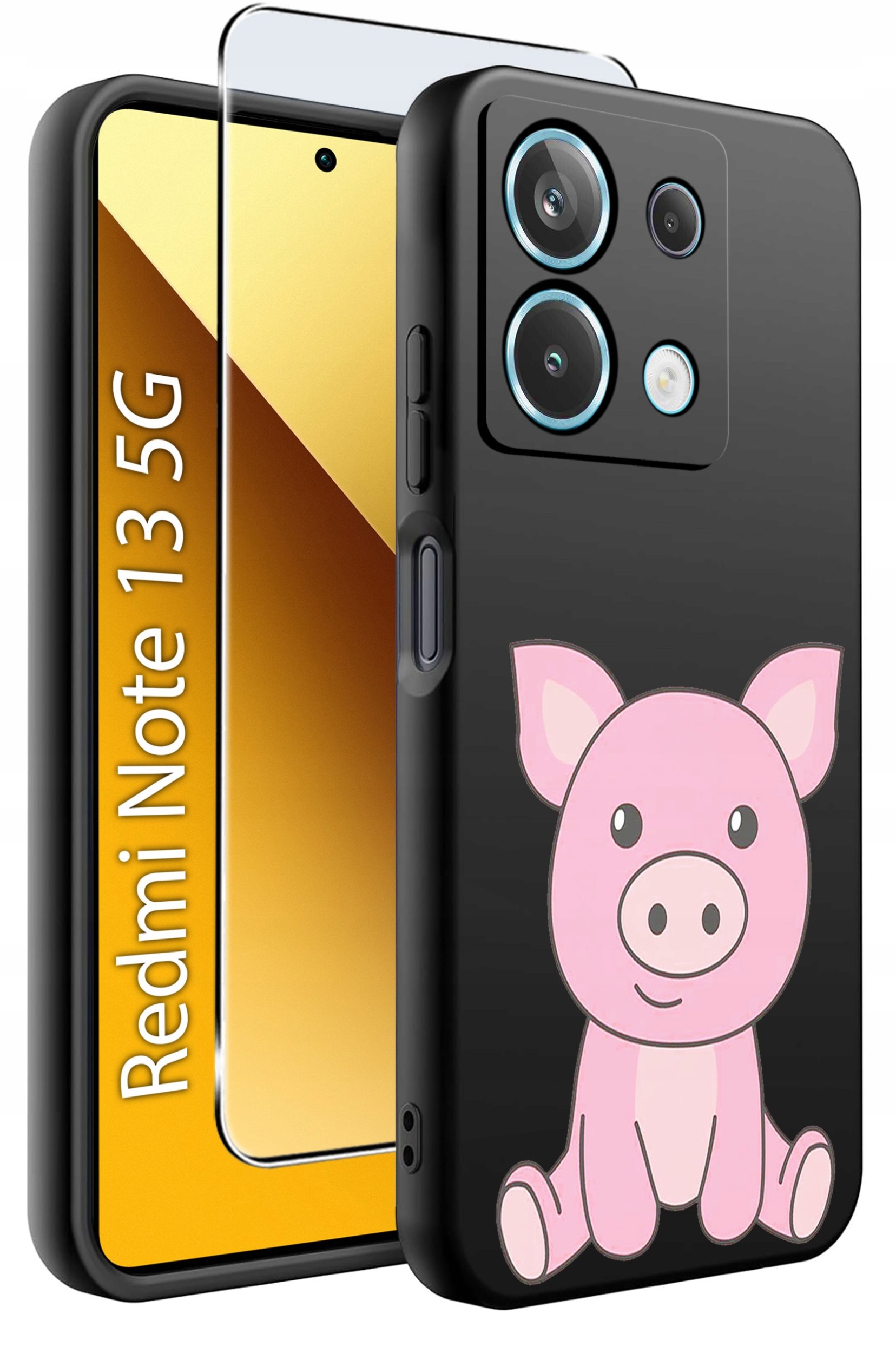 ETUI do Xiaomi Redmi Note 13 5G WZORY |SILIKONOWE MATT CASE +SZKŁO 9H