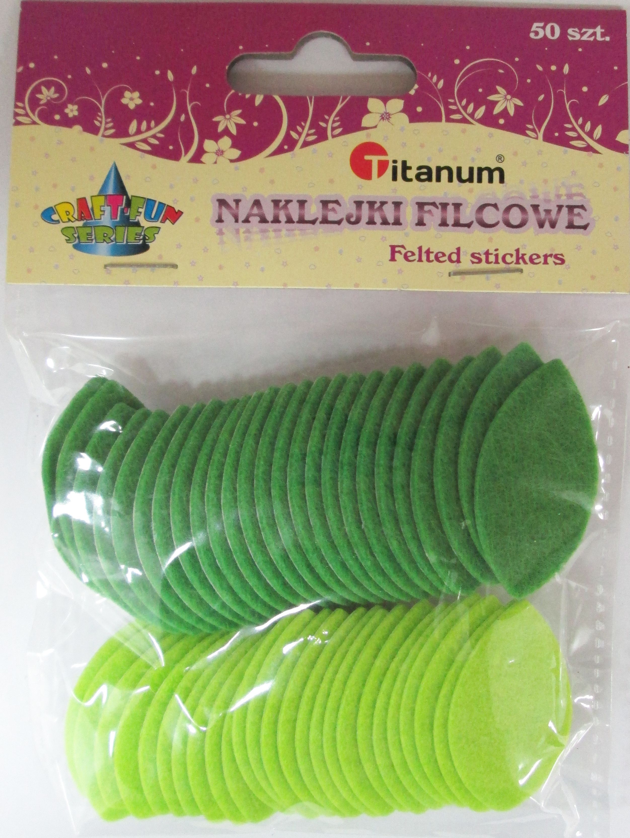 Titanum KsztaĹ‚ty filcowe liĹ›cie 50 sztuk. 338597.
