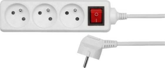 Listwa zasilająca AWTools 3 gniazda 1.5 m biała (AW24635)