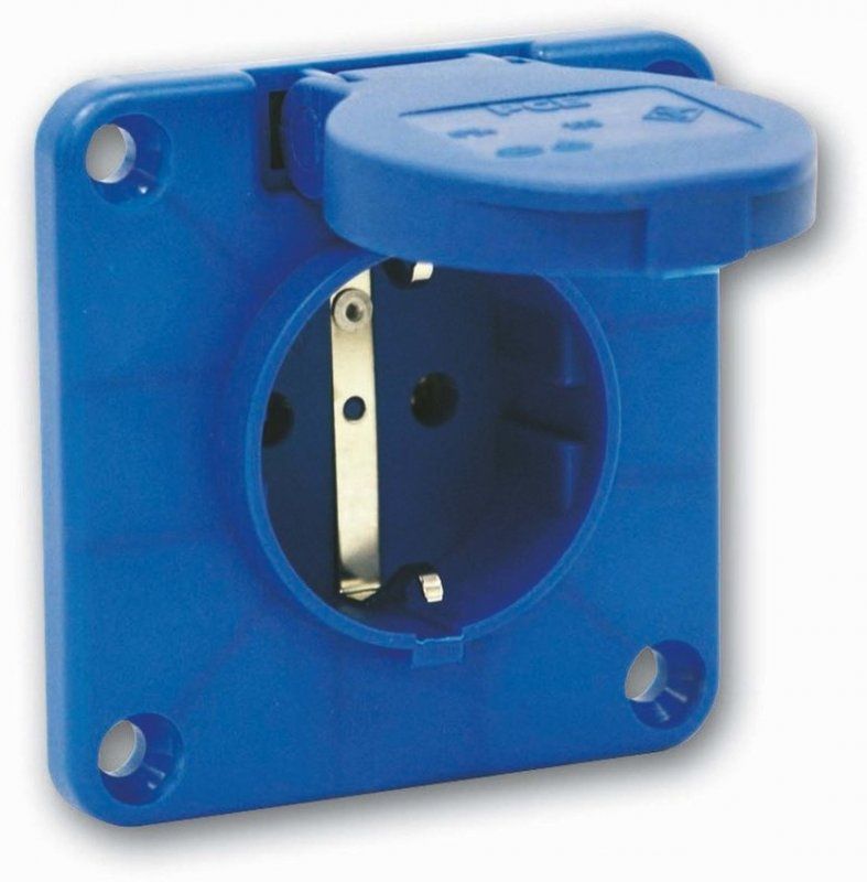 PCE Gniazdo tablicowe jednofazowe P-Nova 16A 2P+Z 230V kołnierz 75x75 schuko bezśrubowe IP54 (109-8B)