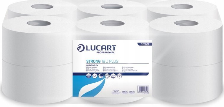 Karen Lucart Strong 19 J Plus - Papier toaletowy jumbo, 2 warstwy, 180 m, celuloza - 12 rolek