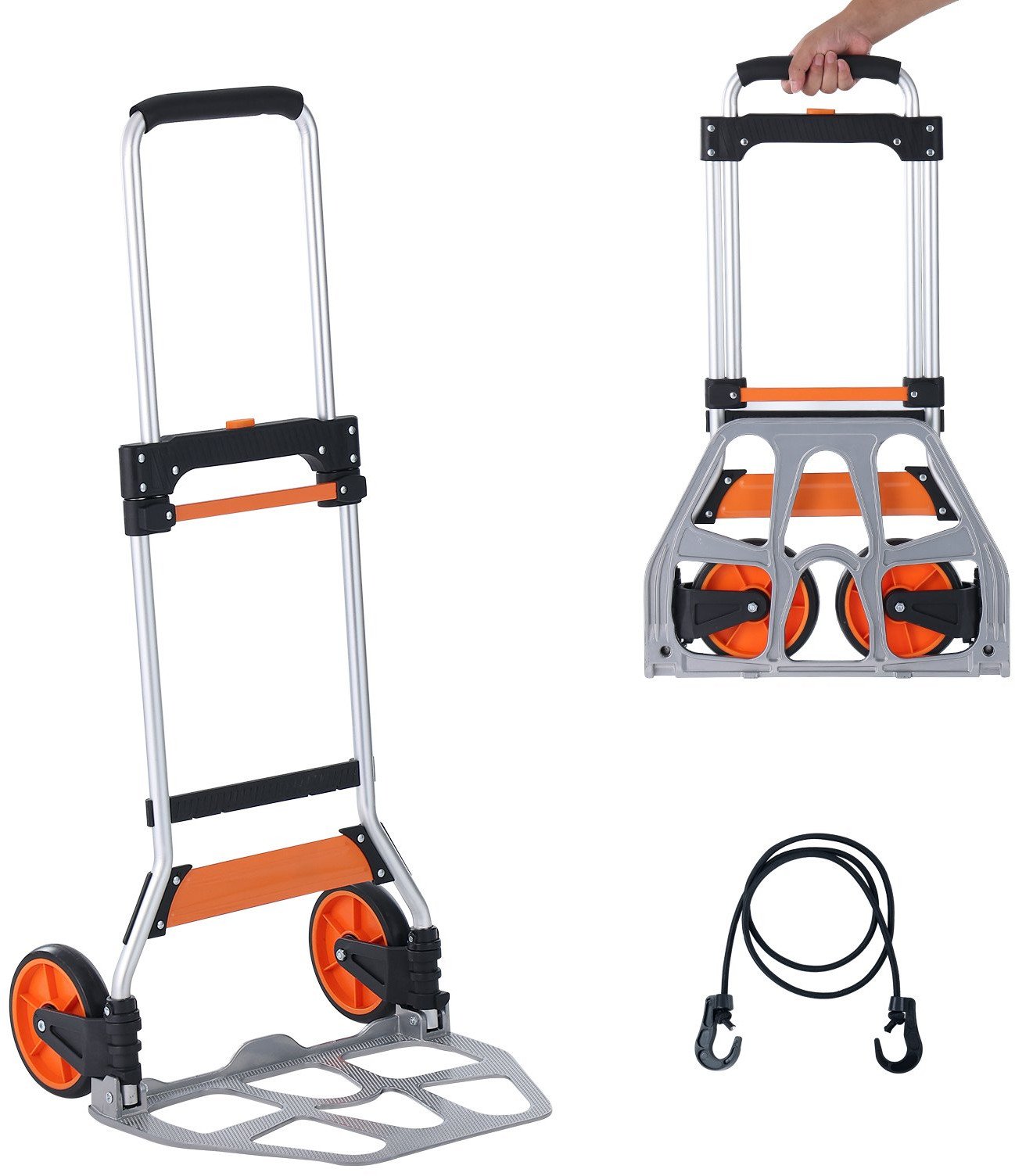 Wózek transportowy magazynowy składany aluminiowy 125 kg