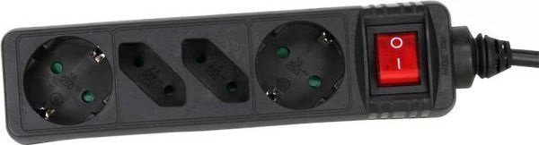Listwa zasilająca InLine 4 gniazda 1.5 m czarna (16441S)