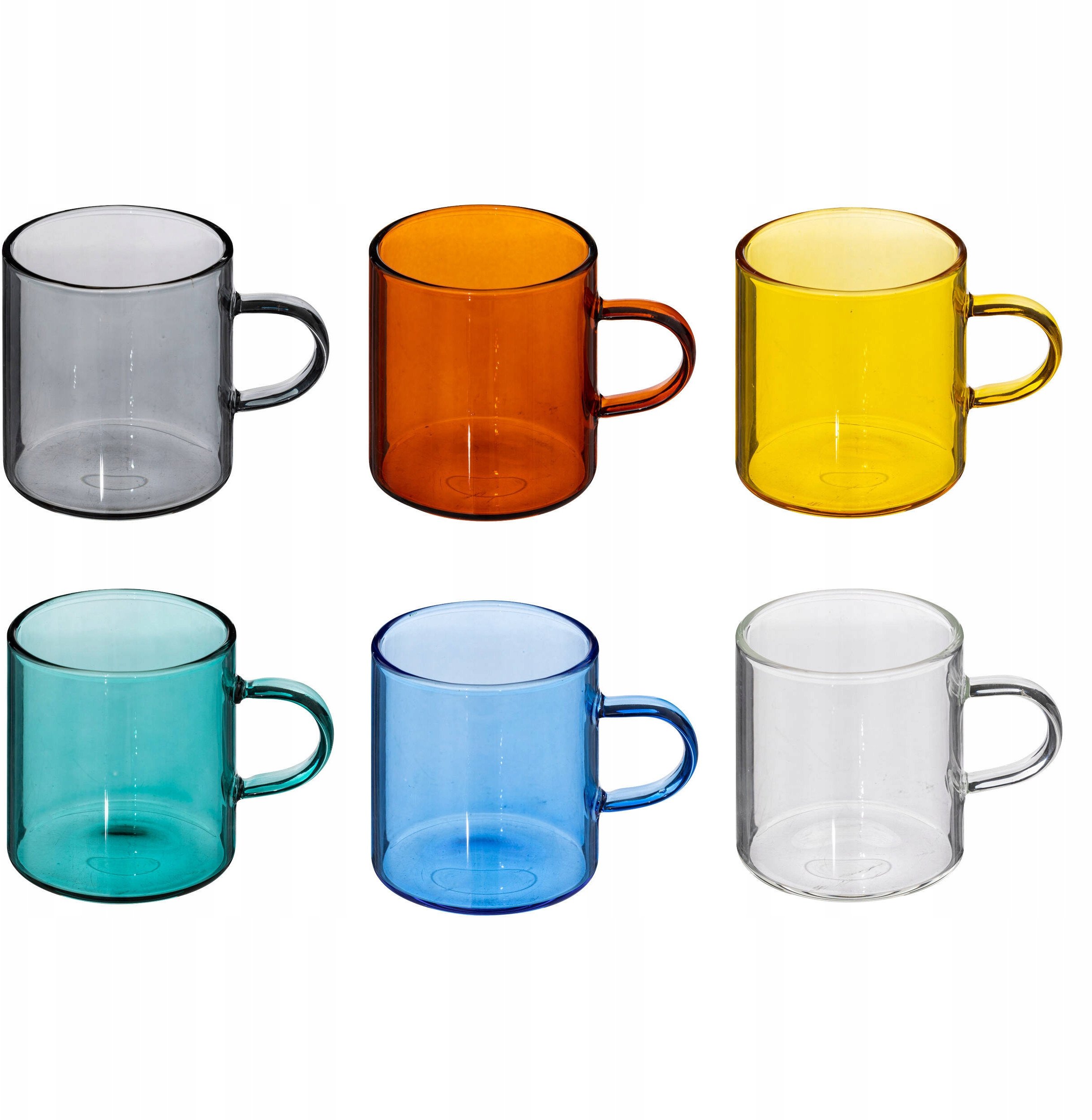 Kubki z kolorowego, barwionego szkła MIA, 6 x 100 ml