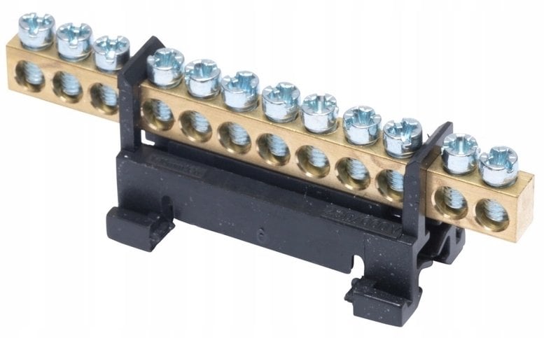 Listwa zaciskowa na szynę L12 fazowa 12-torowa 16mm 400V AC 63A czarna 81701007