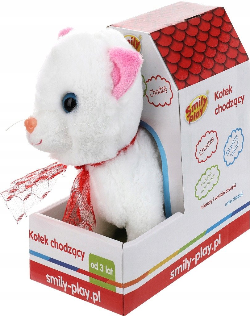 SMILY PLAY Kot kotek biały chodzi miauczy