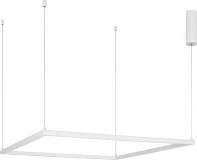 Lampa wisząca Luces Exclusivas LAMPA wisząca JAEN LE41428 Luces Exclusivas minimalistyczna OPRAWA kwadratowy ZWIS LED 50W 3000K metalowy biały