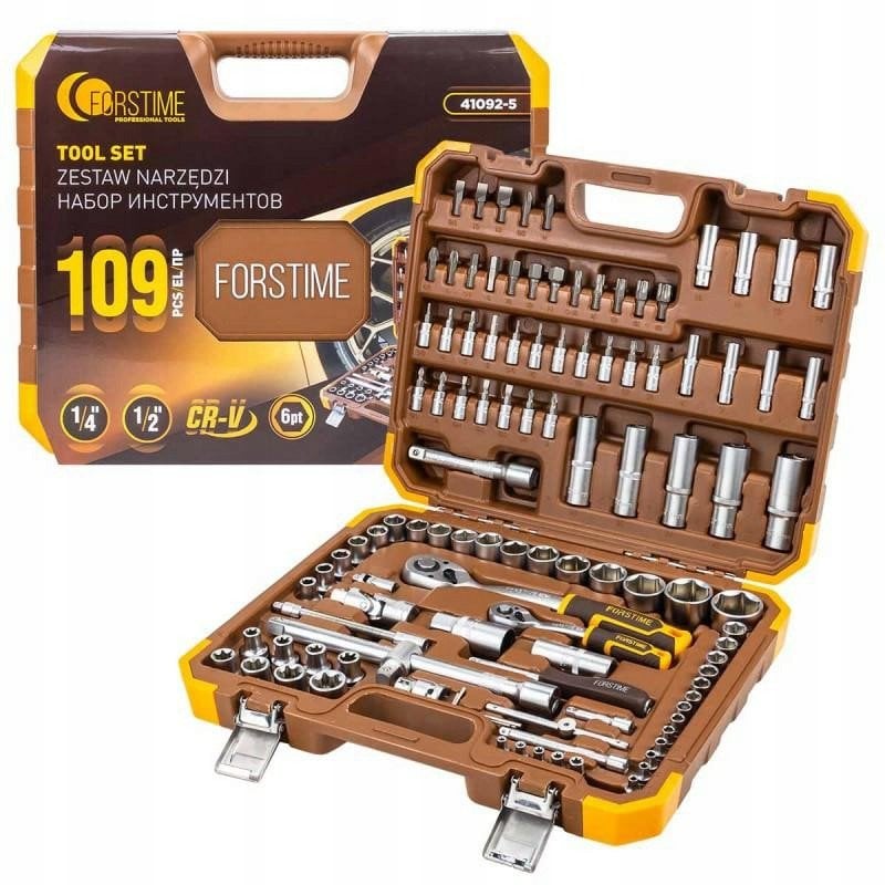 Zestaw narzędzi 1/2" i 1/4" 109el. (6-kątnych) (4-22mm)