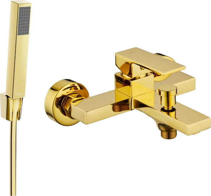 Mexen Mexen Uno R77 bateria wannowa z zestawem prysznicowym, złota - 7143R77-50